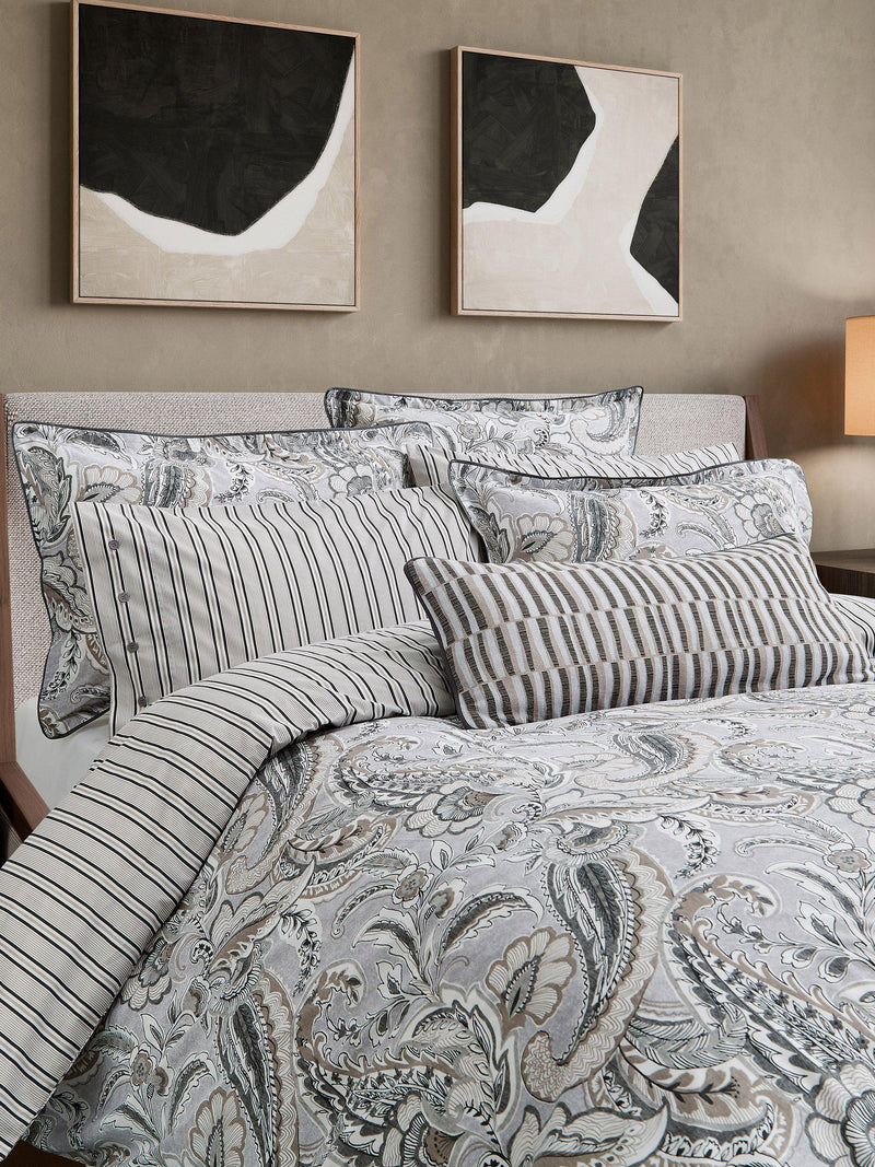 Bedeck of Belfast Kotana duvet cover set charcoal silver double (British brand)