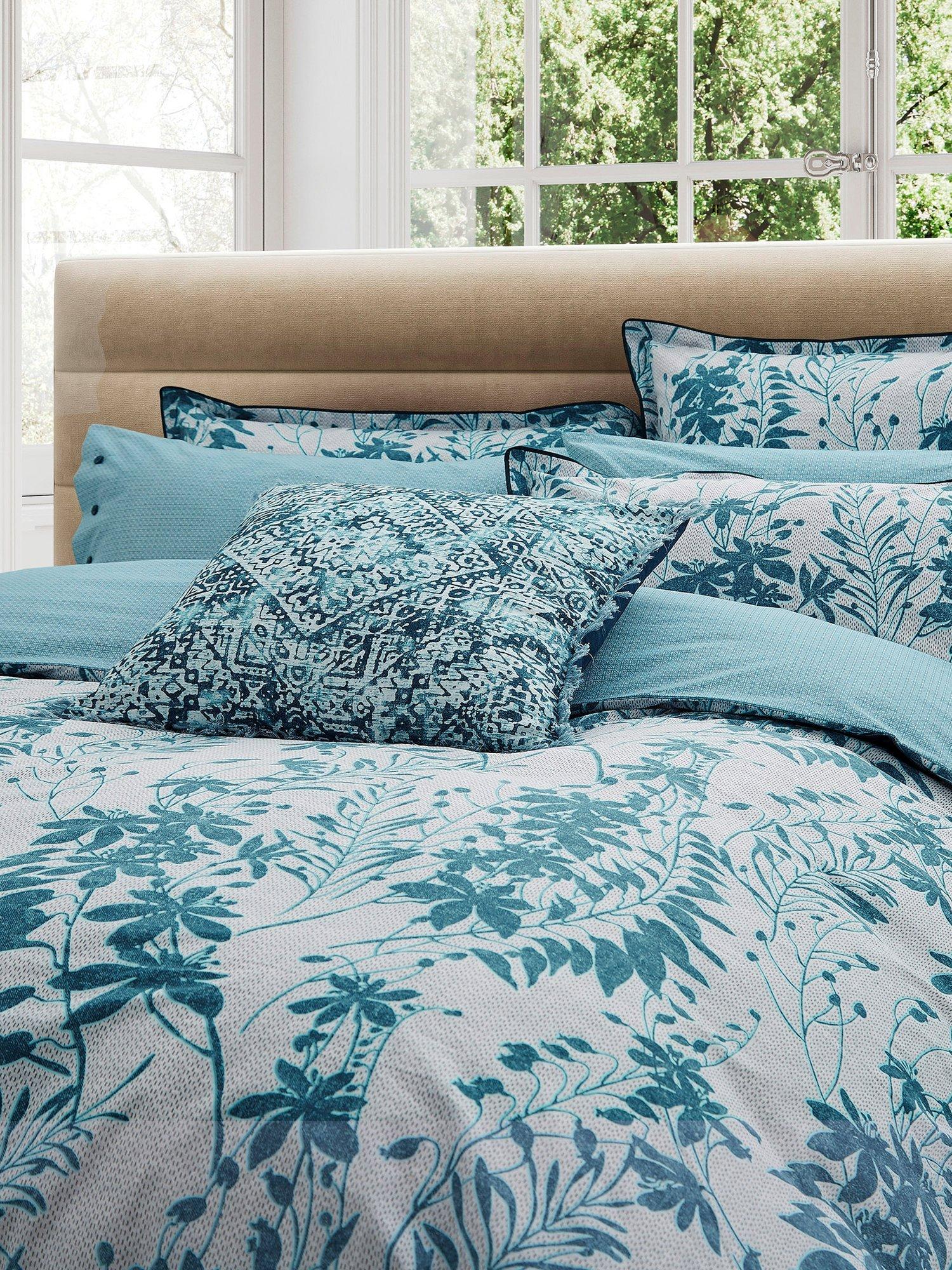 Bedeck of Belfast Meiko duvet cover set teal silver (British brand)