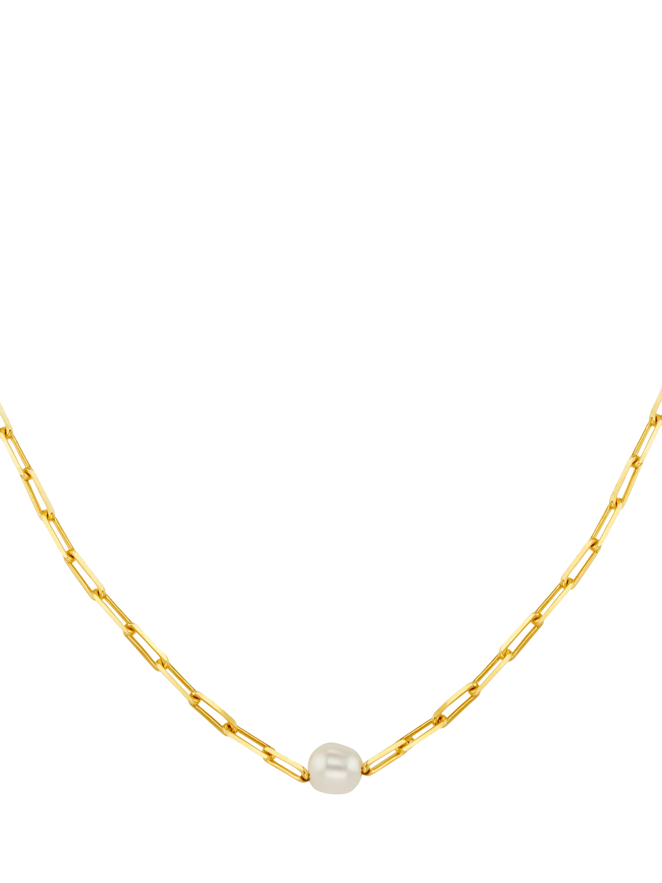 Orelia freshwater pearl chain link necklace gold (British brand)