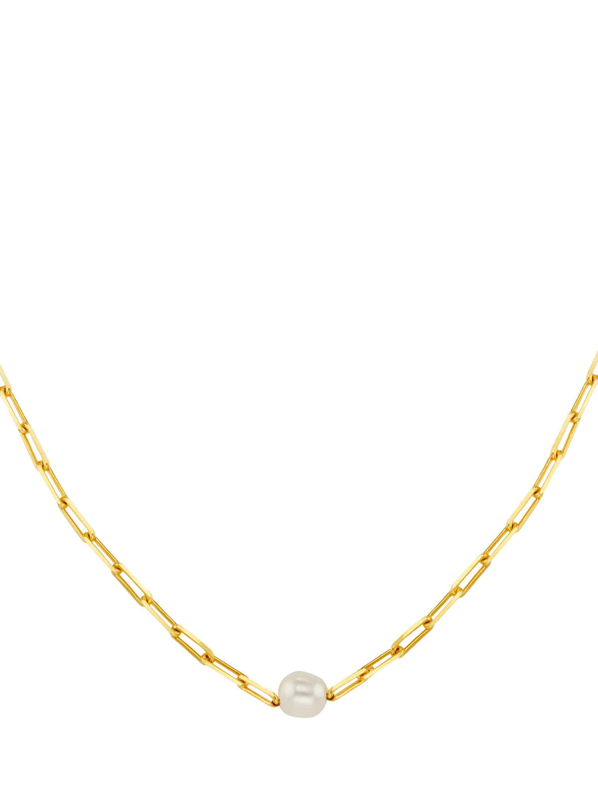 Orelia freshwater pearl chain link necklace gold (British brand)