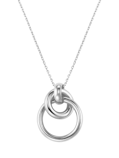 John Lewis Orelia Interlocking Open Circle Pendant Necklace, Silver, 45-50cm- Buy online at McGrocer