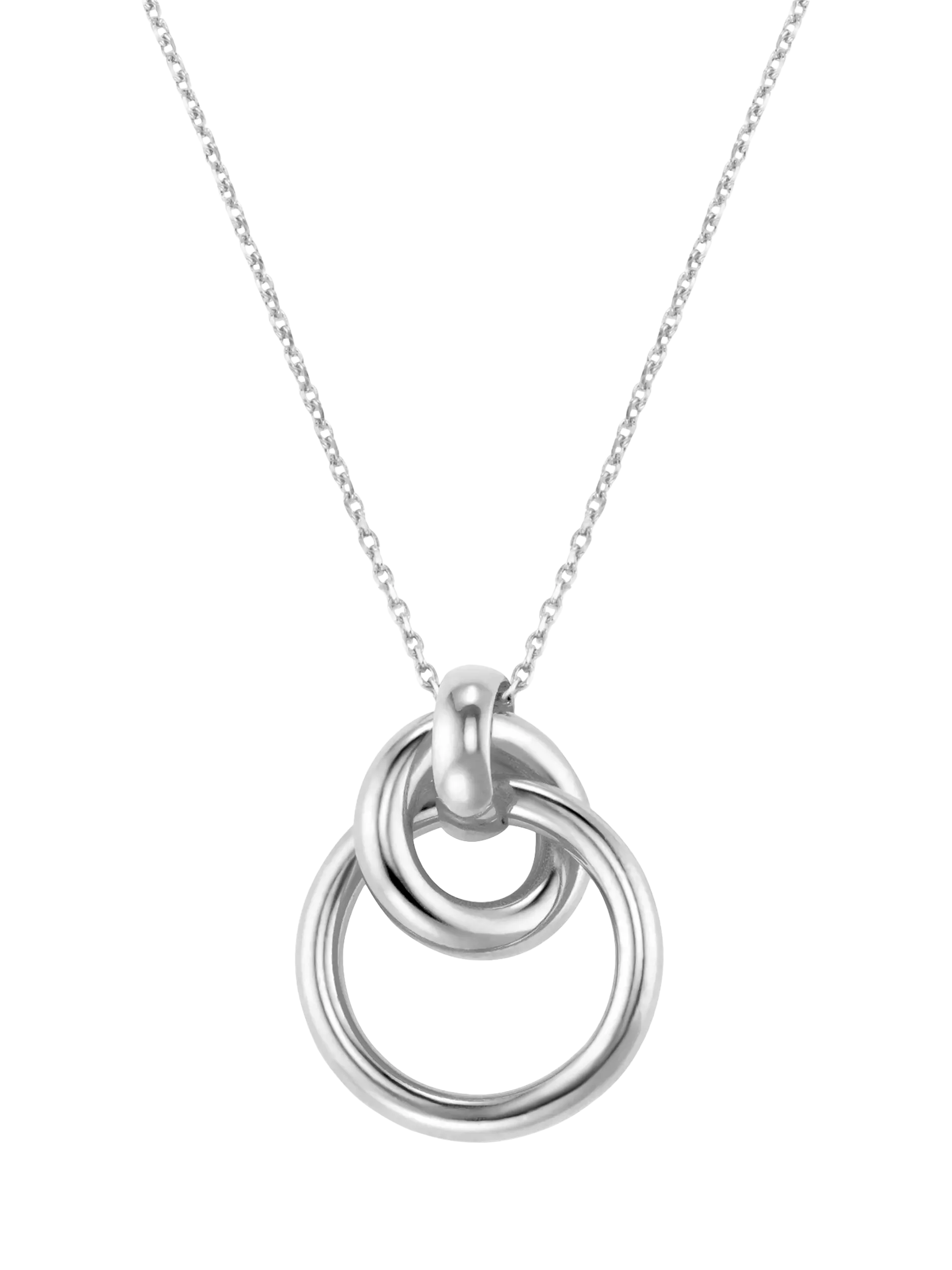 Orelia silver plated interlocking circle pendant necklace 45cm - British product