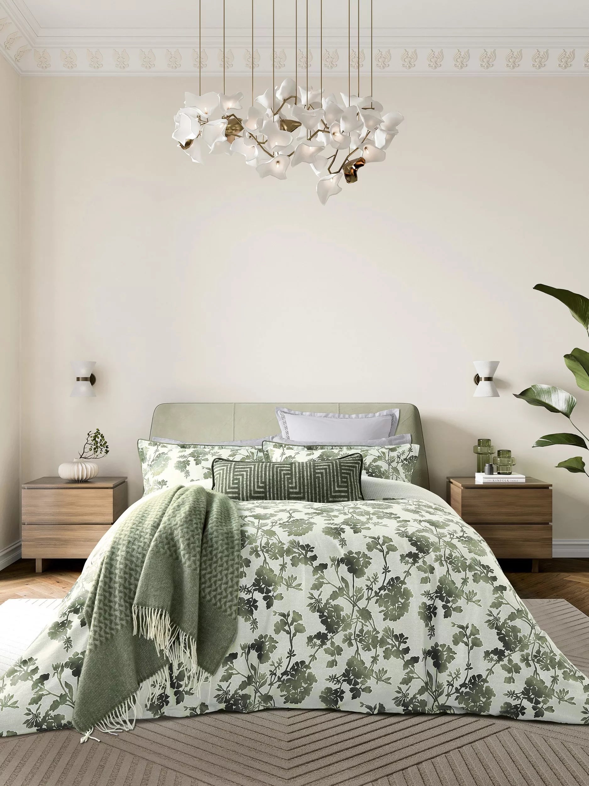 Bedeck of Belfast Yoko duvet cover set green double - British product