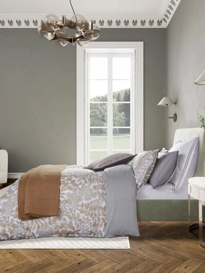 John Lewis Bedeck of Belfast Zenda Charcoal Tan Duvet Cover Set Double- Buy online at McGrocer