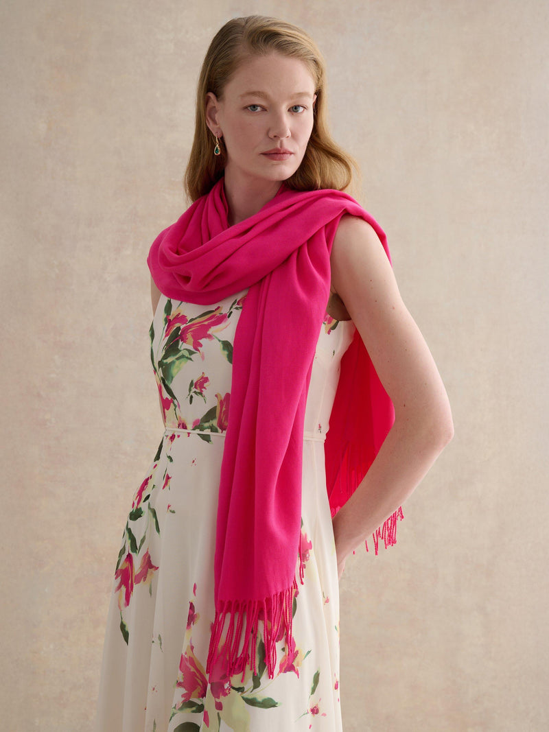 Hobbs Matilda Fringed Scarf rectangular 80x200cm, UK version