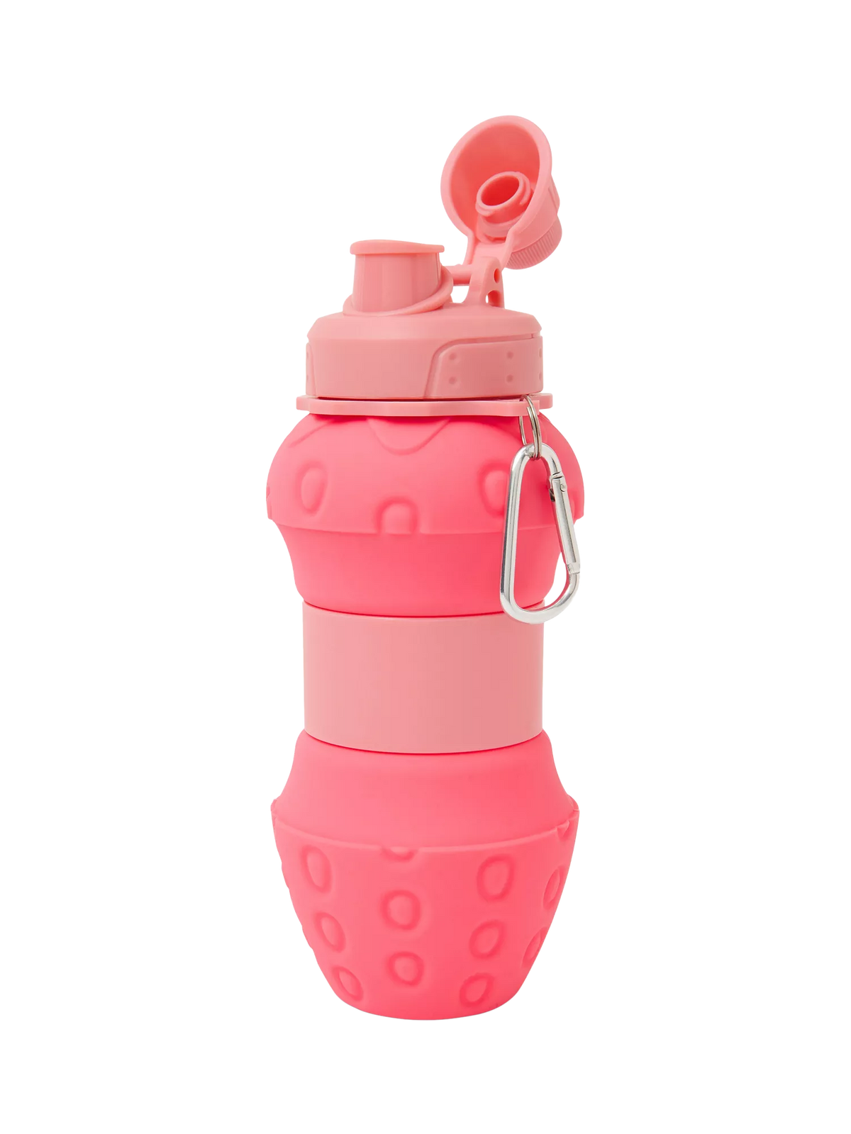 Angels by Accessorize collapsible strawberry water bottle 600ml pink (British brand)