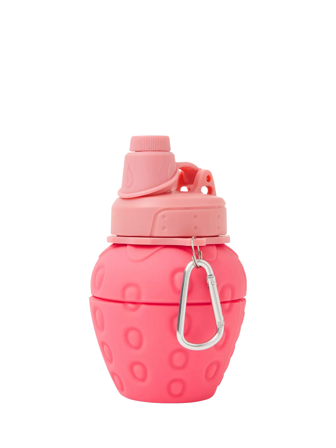 Angels by Accessorize collapsible strawberry water bottle 600ml pink (British brand)