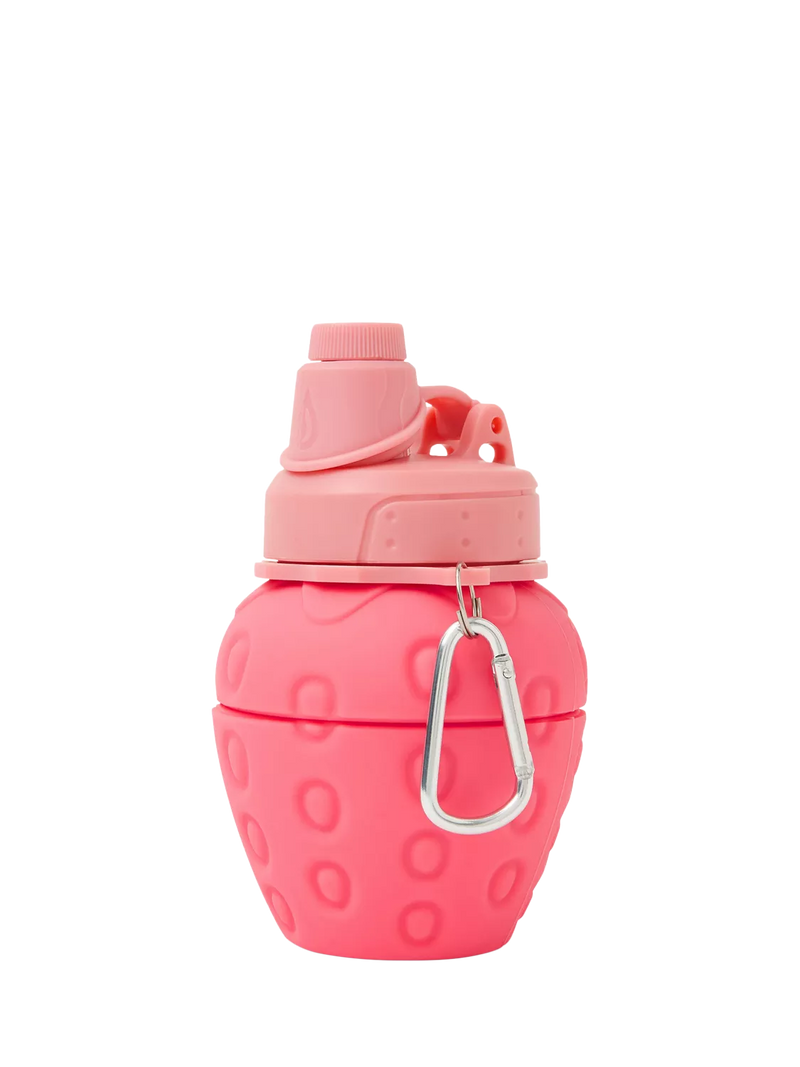 Angels by Accessorize collapsible strawberry water bottle 600ml pink (British brand)