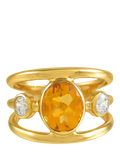 Shyla Gigi open band crystal ring in citrine gold, UK version