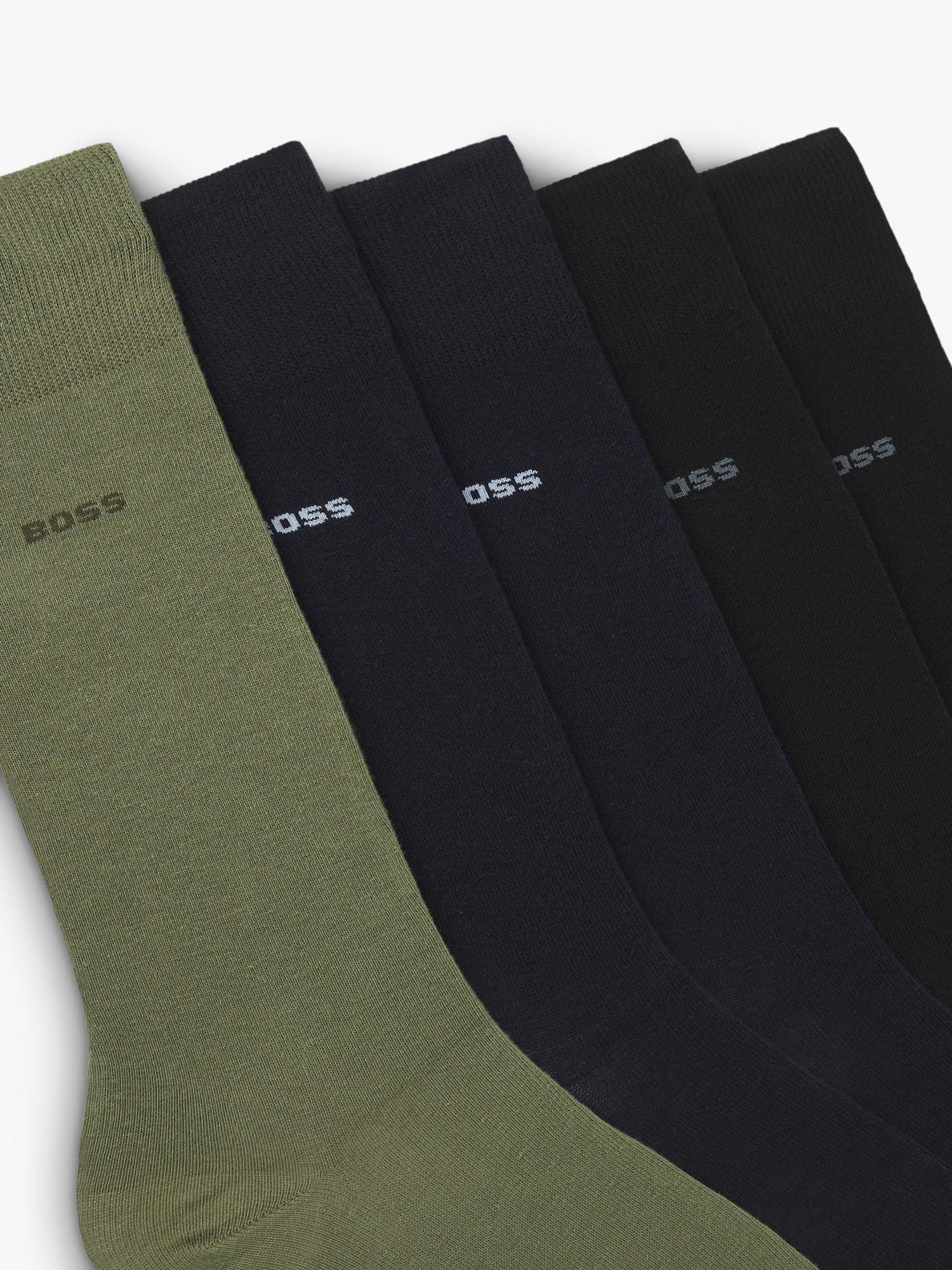 BOSS cotton blend crew socks pack of 5 multi, UK version