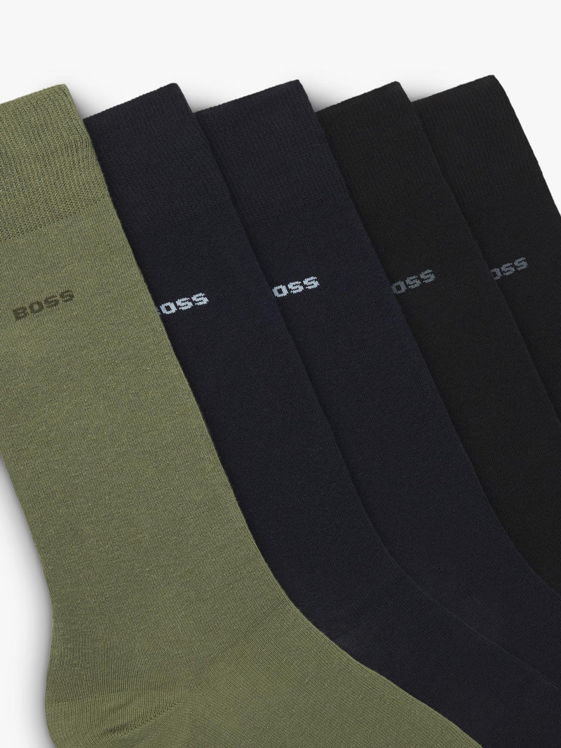 BOSS cotton blend crew socks pack of 5 multi, UK version