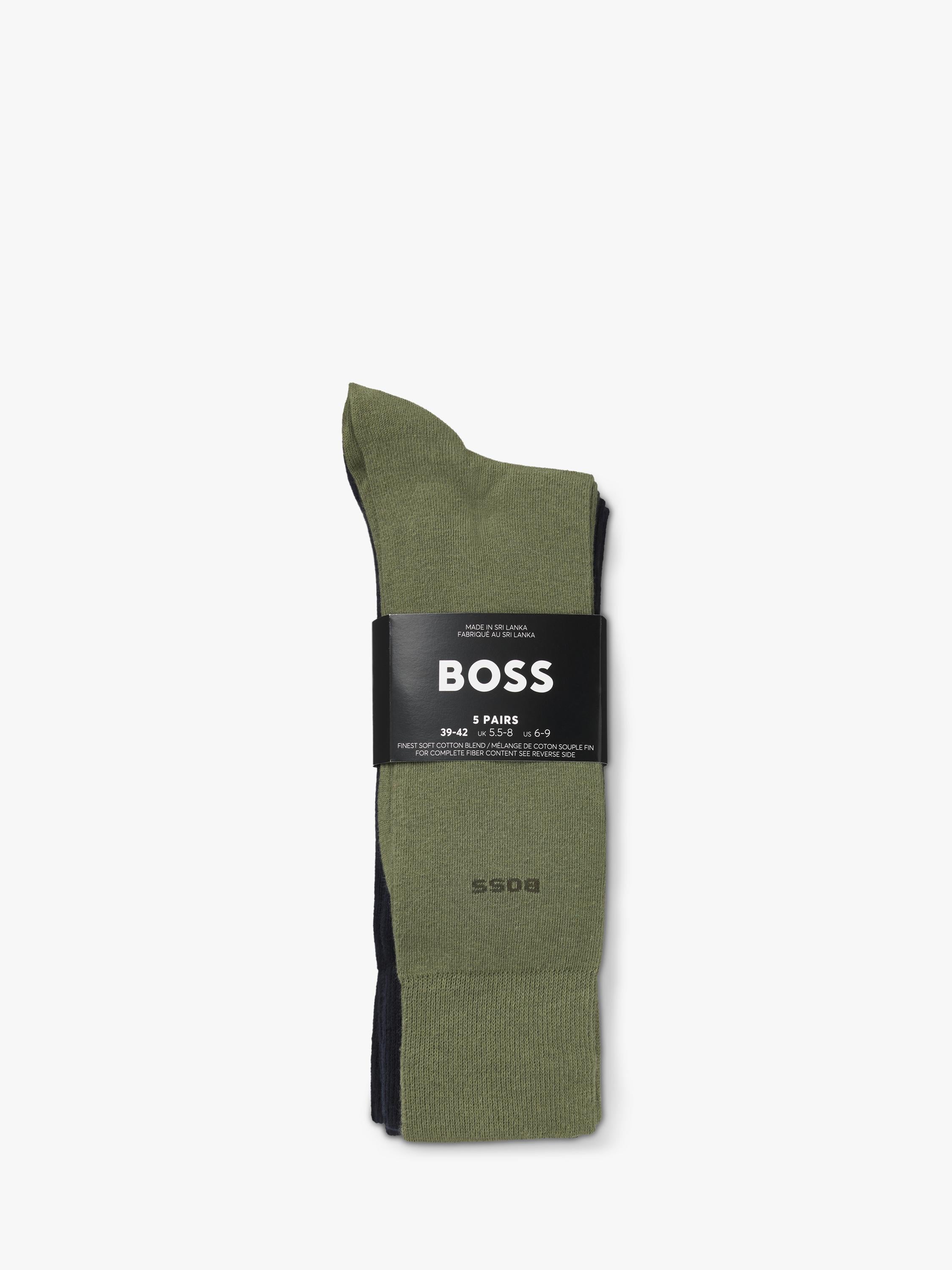 BOSS cotton blend crew socks pack of 5 multi, UK version