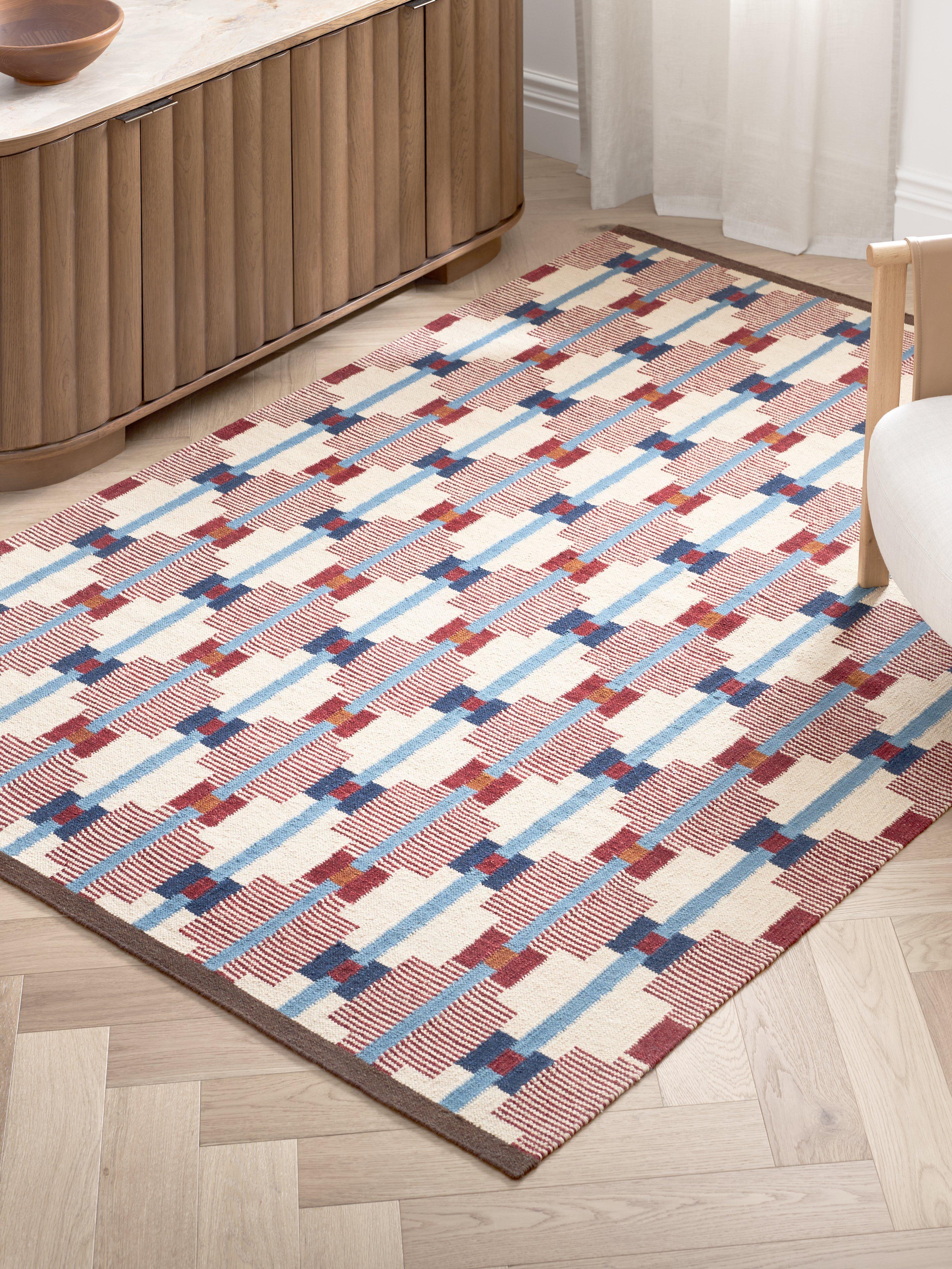 John Lewis Calado geometric rug in burnt umber - British product
