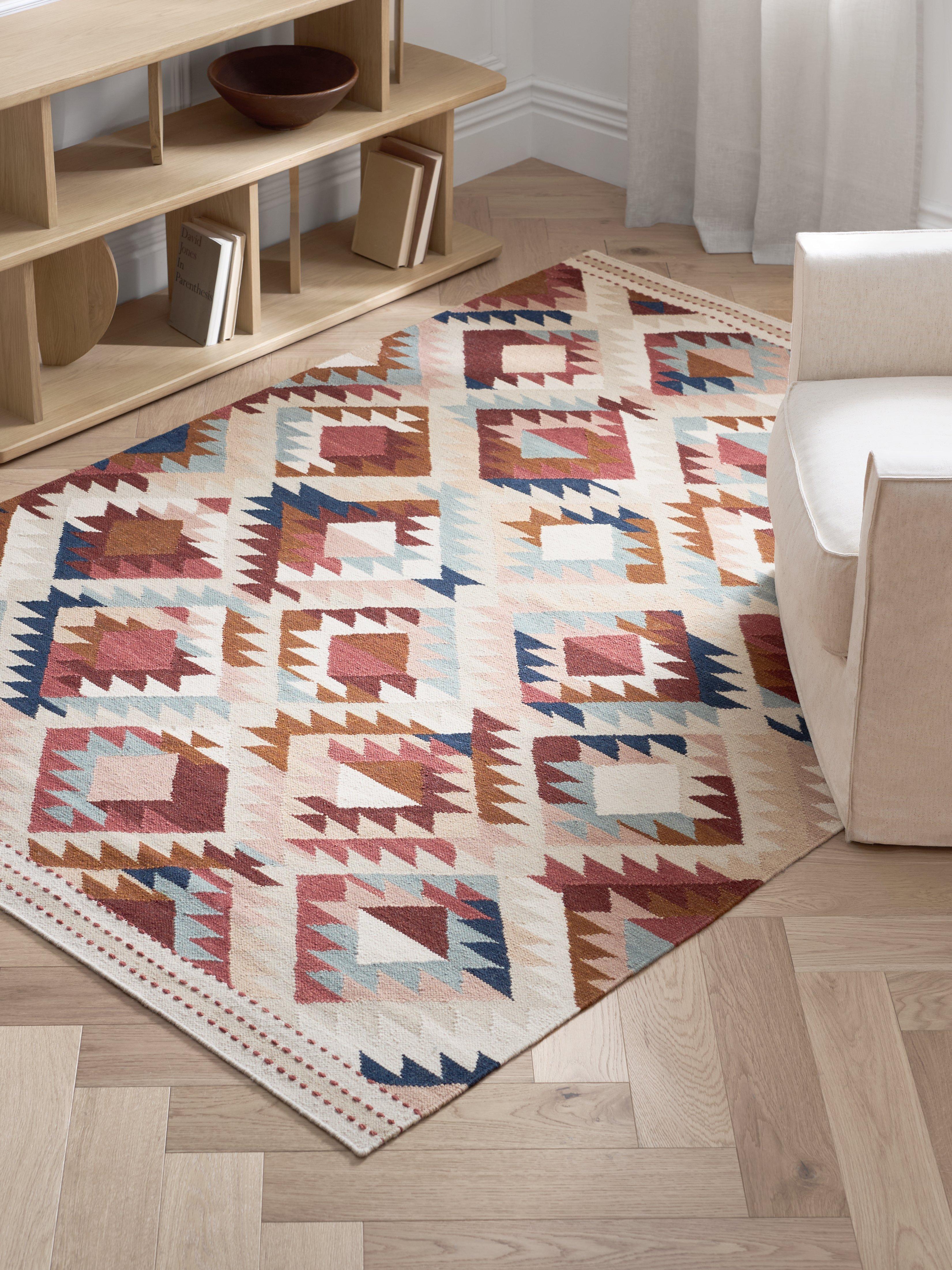 John Lewis Zafira Kelim flatweave rug Multi 180x120cm, imported from the UK