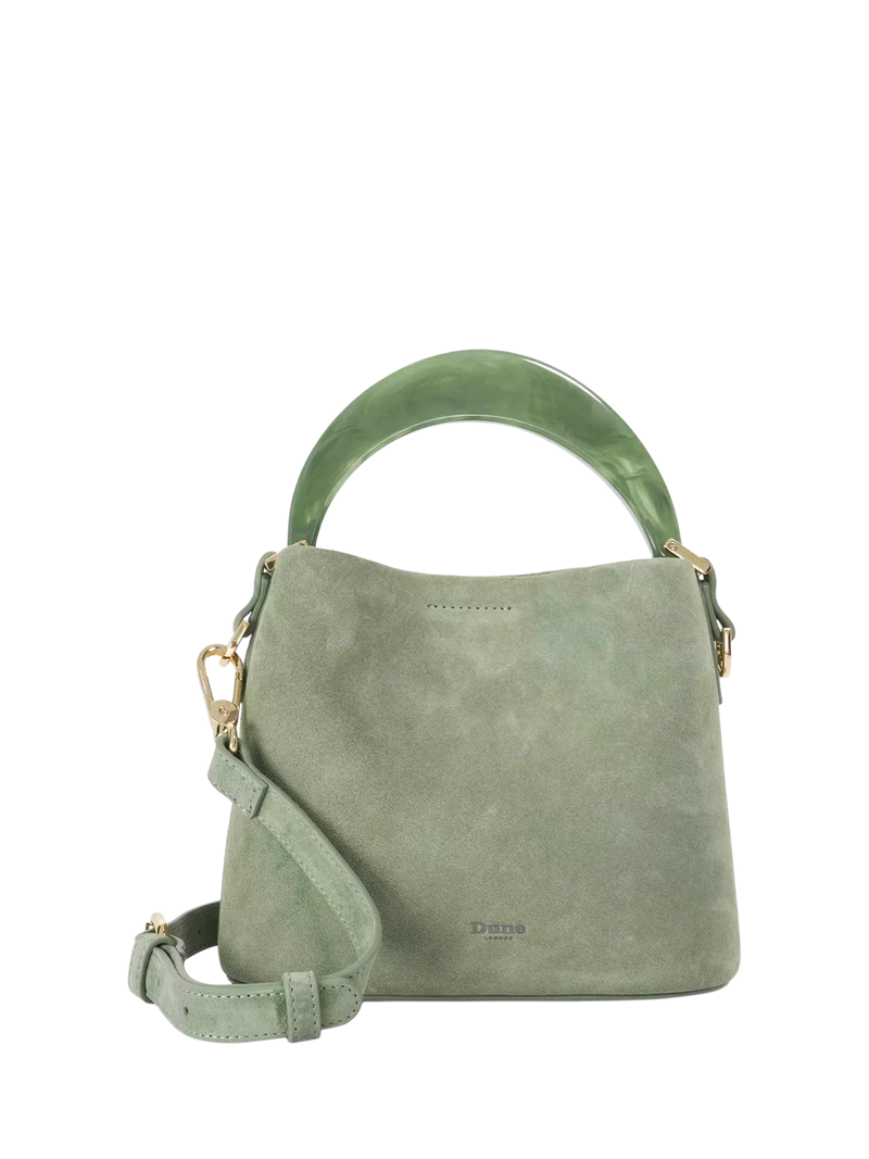 Dune London Dharla Suede Grab Bag, Sage, One Size