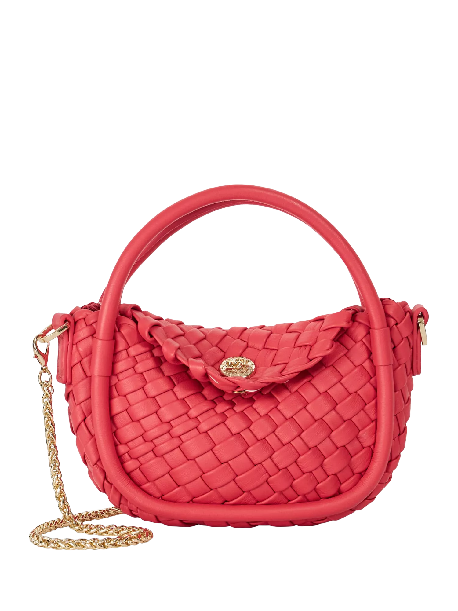Dune London micro bag in pink with woven texture (British brand)