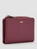 Mango Bordeaux coin pouch with zip and press stud, UK version