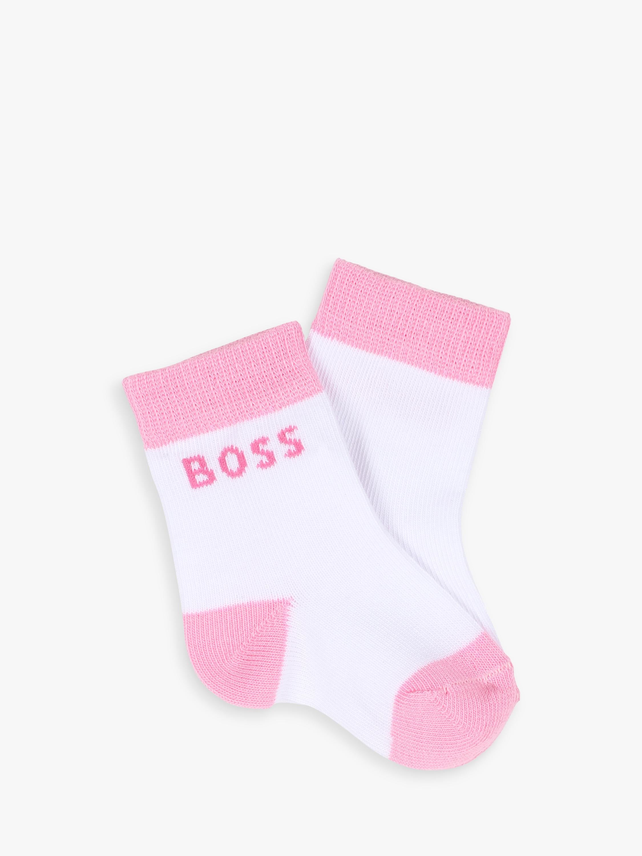 HUGO BOSS baby ankle socks pack of 3 pale pink, UK version