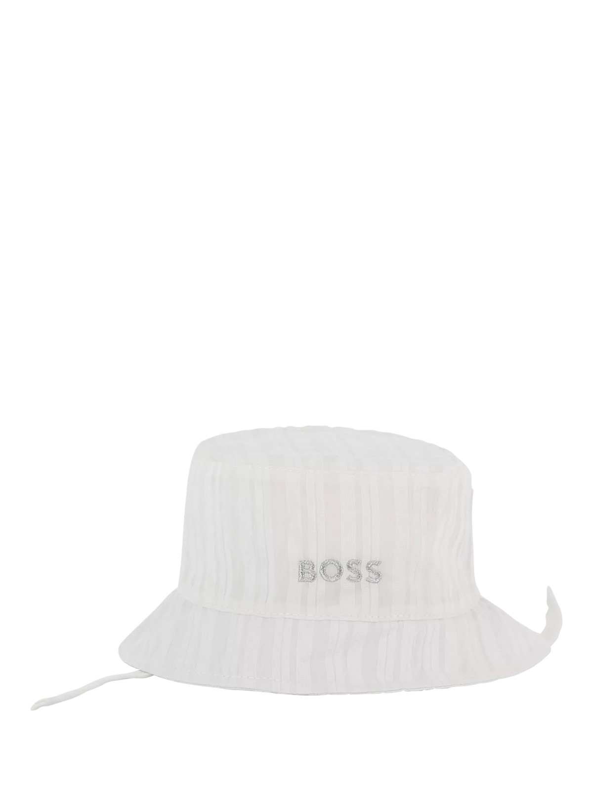 HUGO BOSS baby frill edge bucket hat in white, UK version