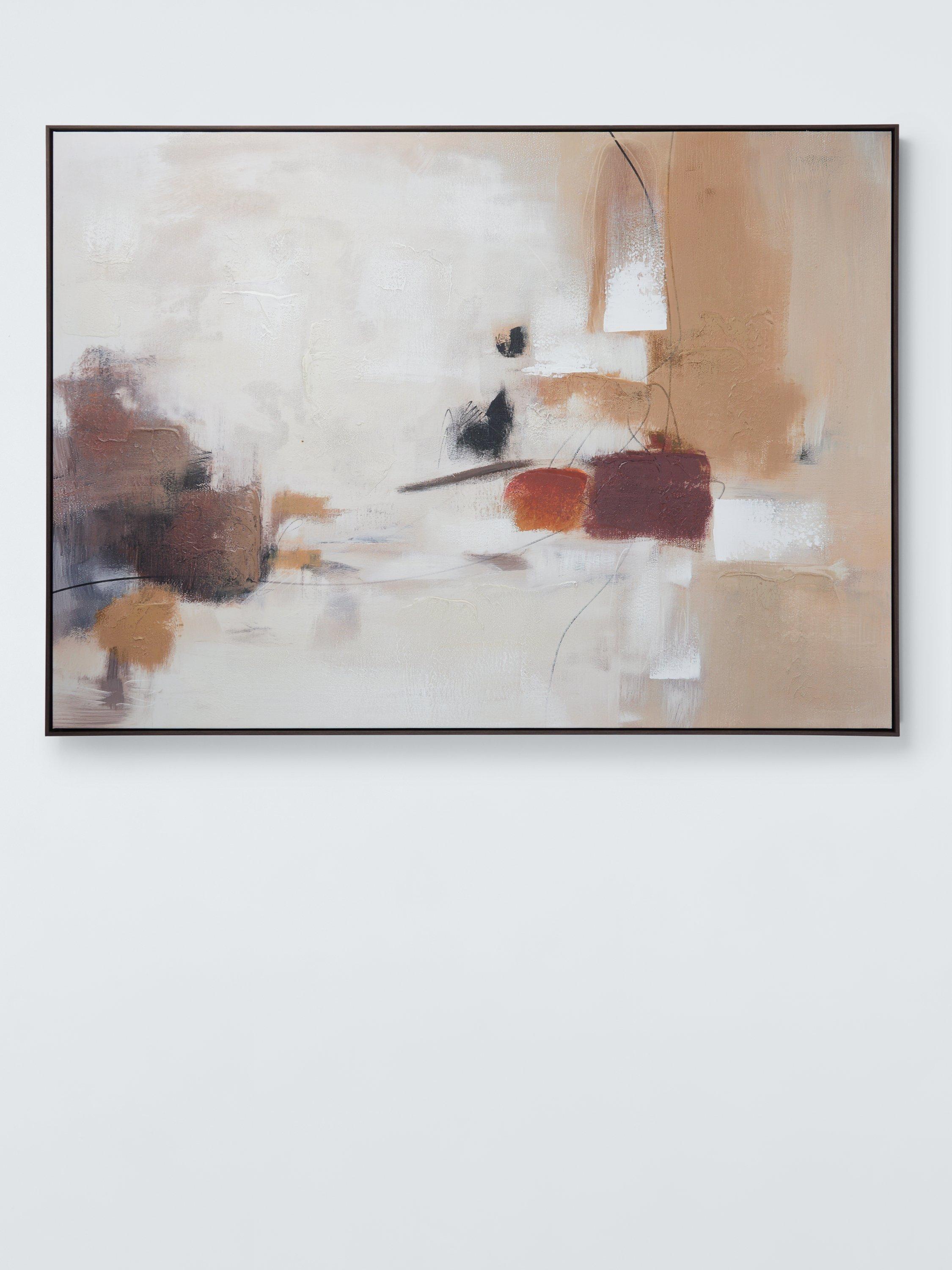 John Lewis Autumn Echo abstract framed canvas print natural - UK version