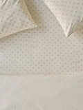 Piglet in Bed Martha Washed Cotton Fitted Sheet, Mellow Green/Cream, Single