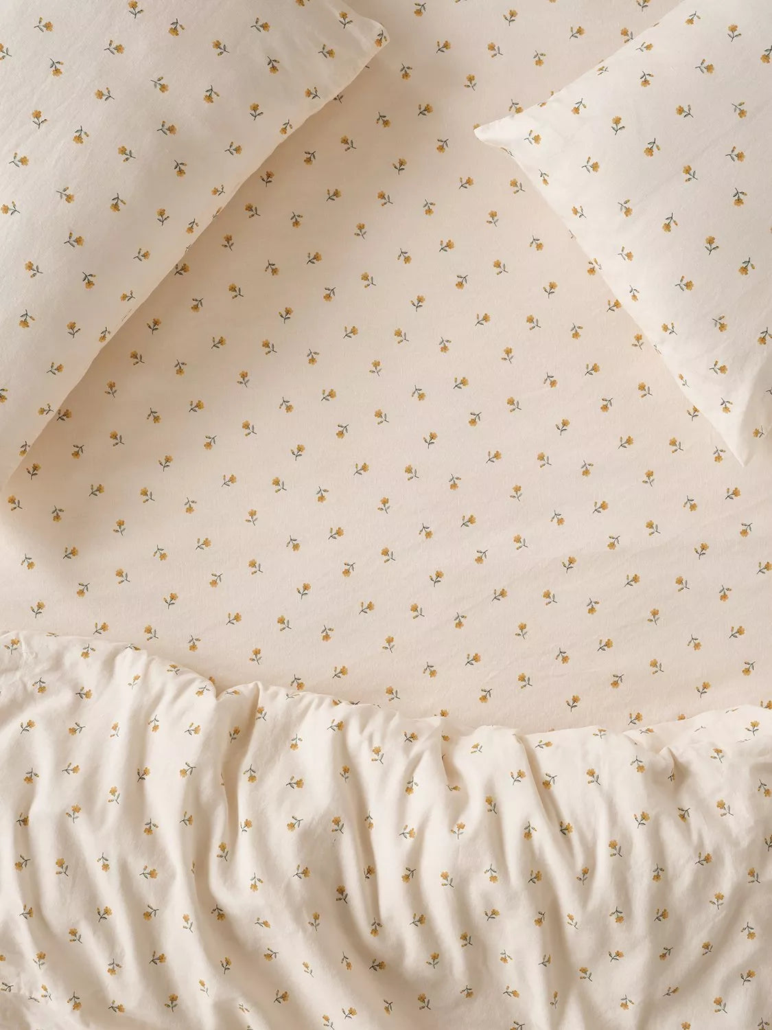 Piglet in Bed Posy Bud Linen Blend Fitted Sheet Super King Size