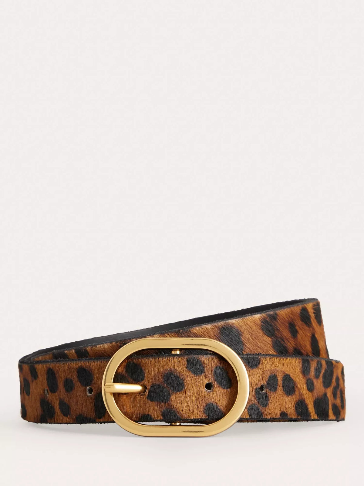 Boden leopard print pure leather belt multi - British product