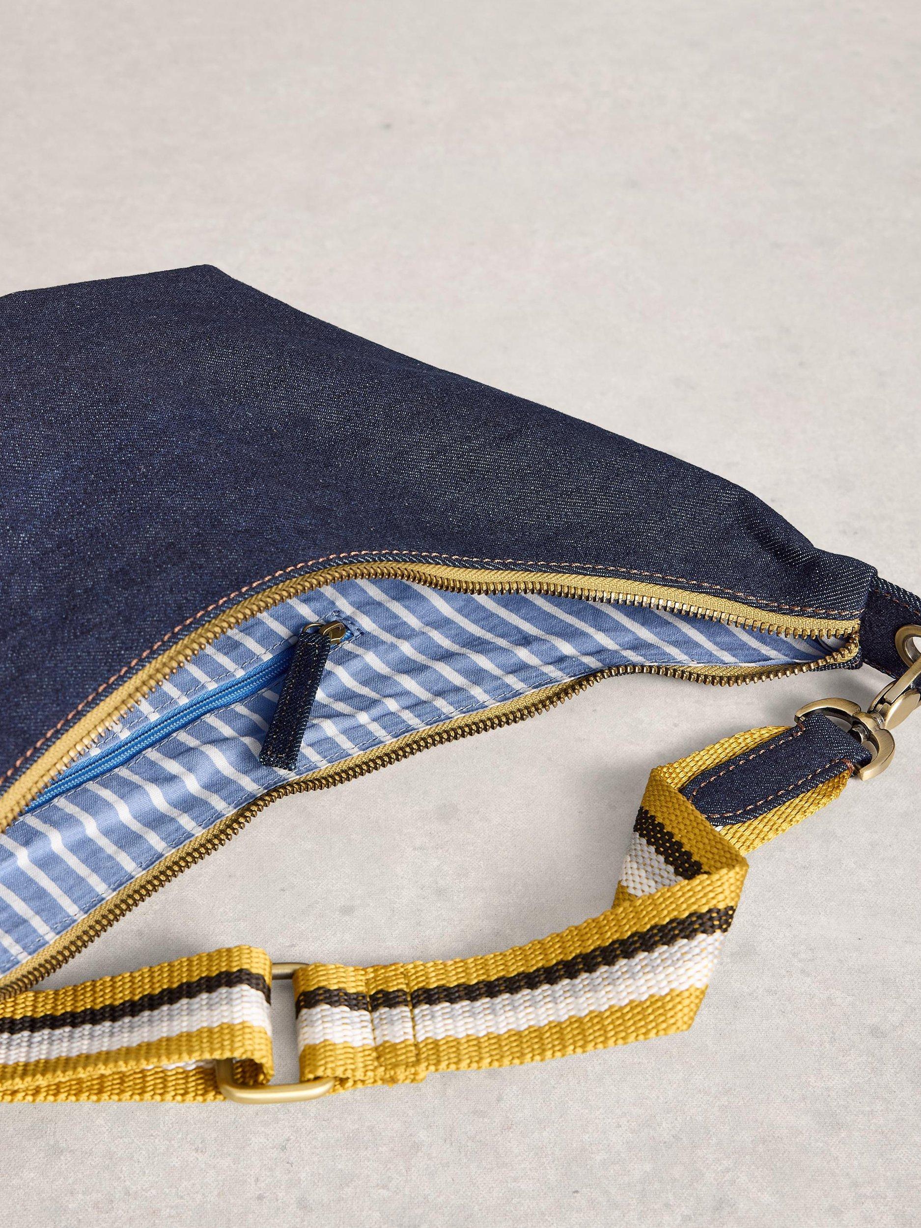 White Stuff navy denim sling bag, UK version