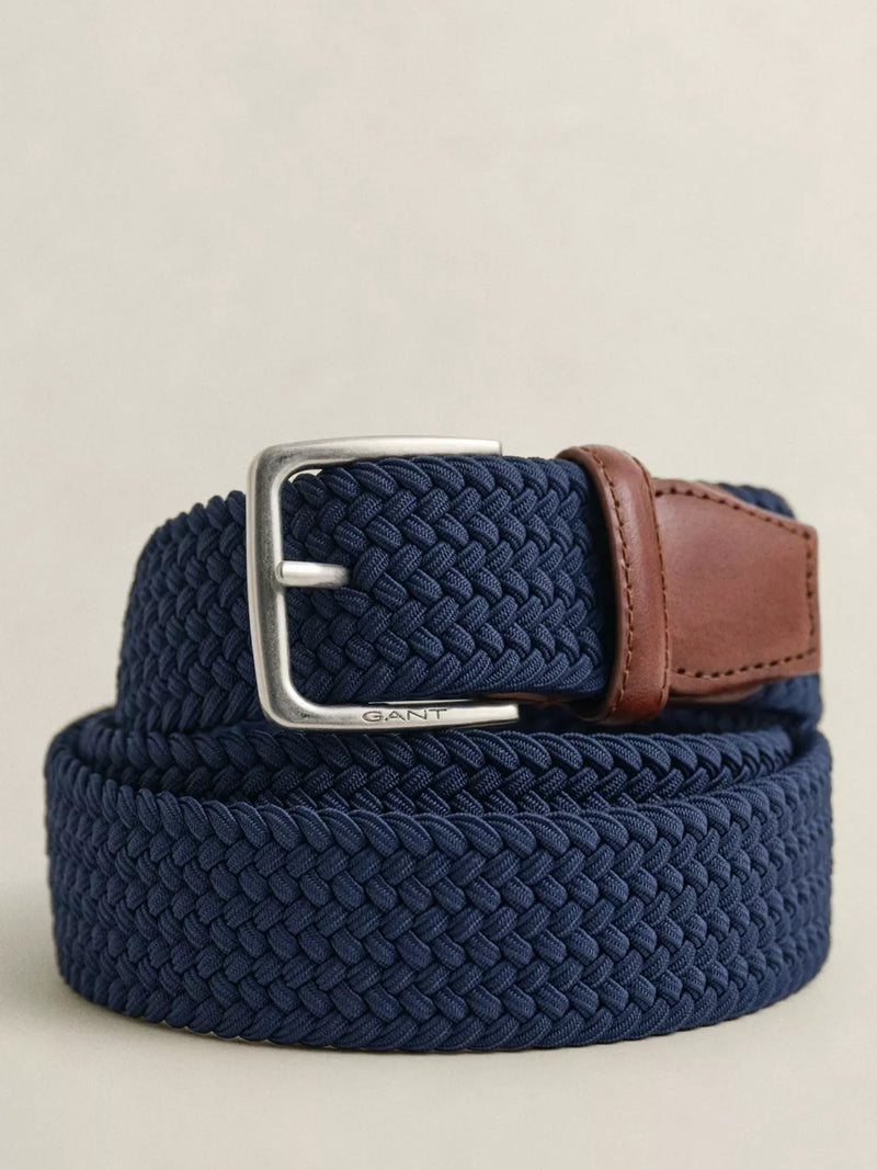 GANT men's braided belt classic blue, imported from the UK