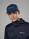 Montane Caelum Peak Cap in eclipse blue, imported from the UK