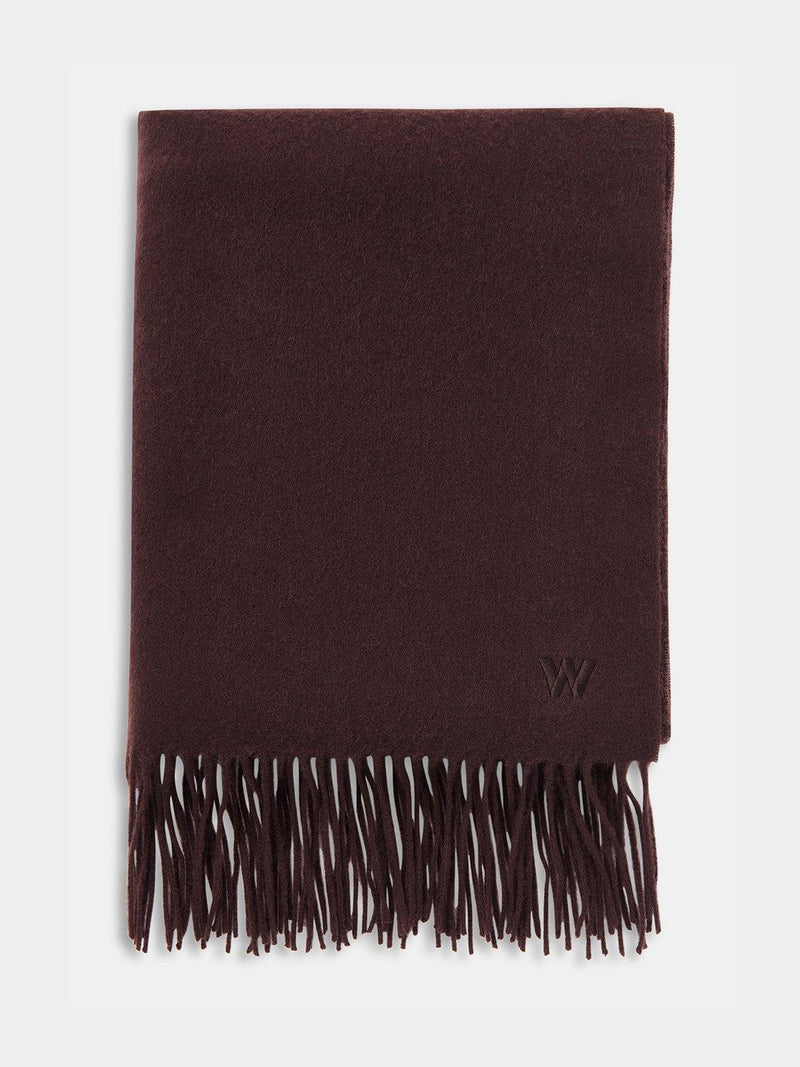 Whistles wool blanket scarf with fringe detail - British product