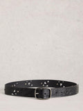 White Stuff floral embossed leather belt black - British product