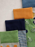 White Stuff socks cycle stripe blue multi pack of 4, imported from the UK