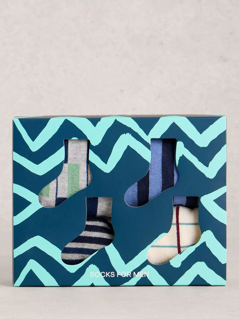 White Stuff geometric ankle socks pack of 4, UK version