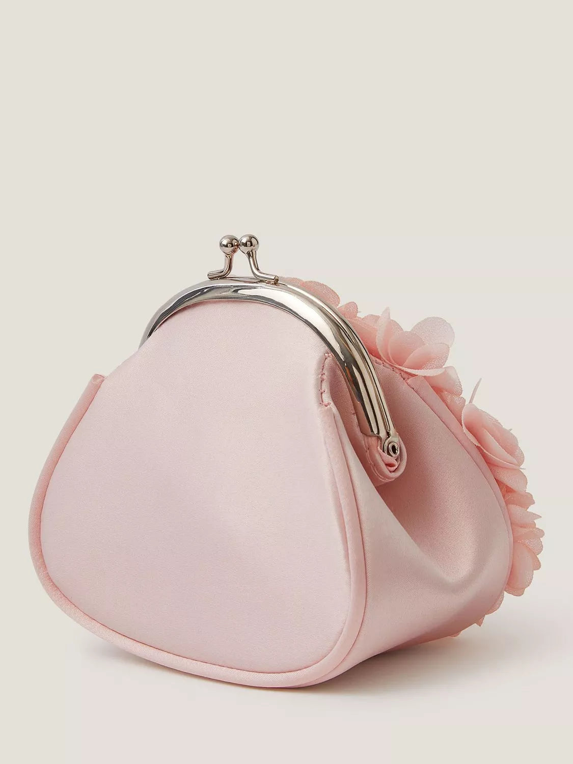 Monsoon kids' appliqué floral clip frame bag pale pink - British product