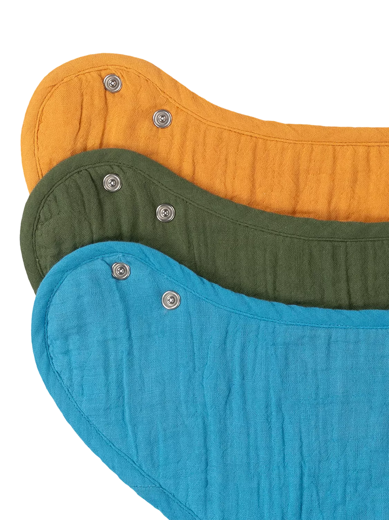 Little Green Radicals baby cotton bib set pack of 3 multi, UK version