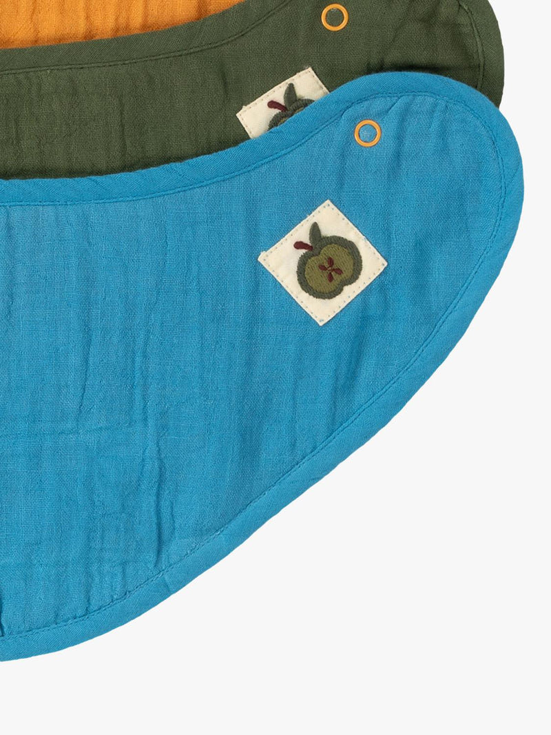 Little Green Radicals baby cotton bib set pack of 3 multi, UK version