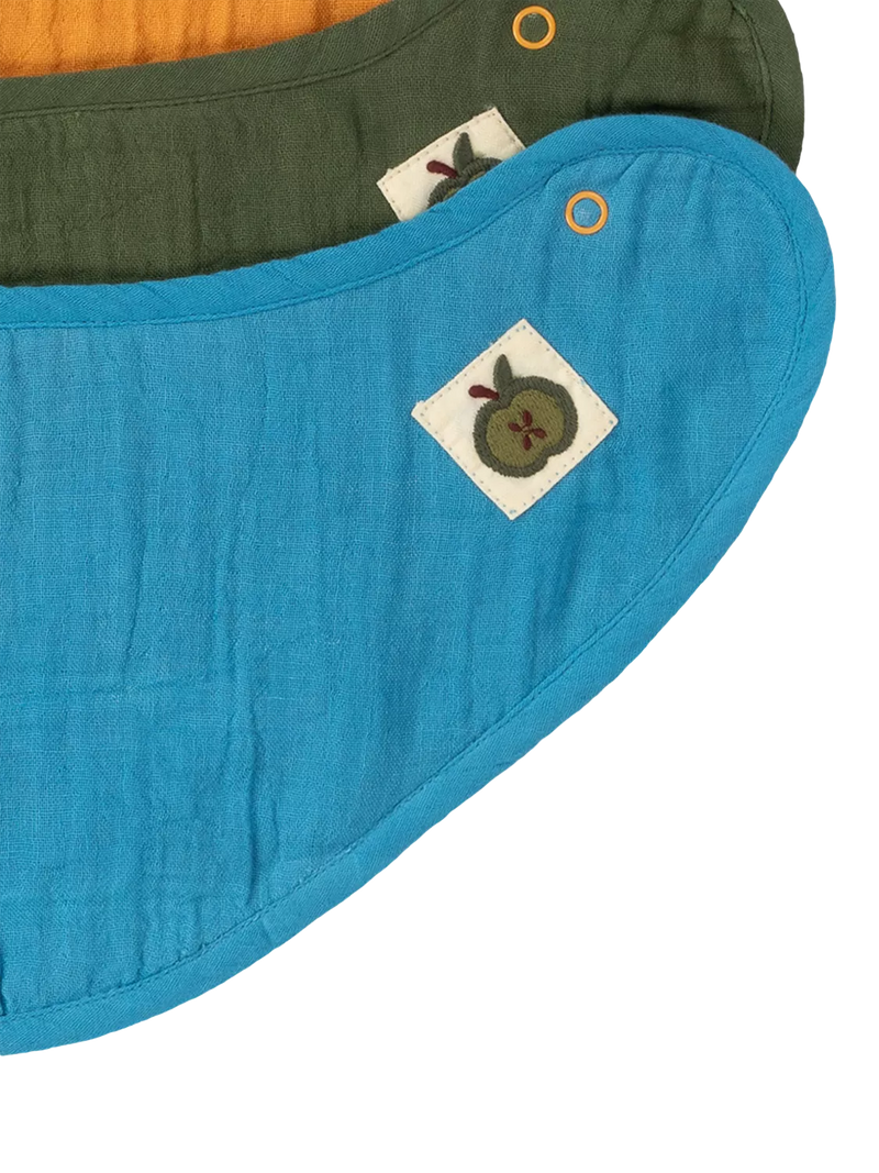 Little Green Radicals baby cotton bib set pack of 3 multi, UK version