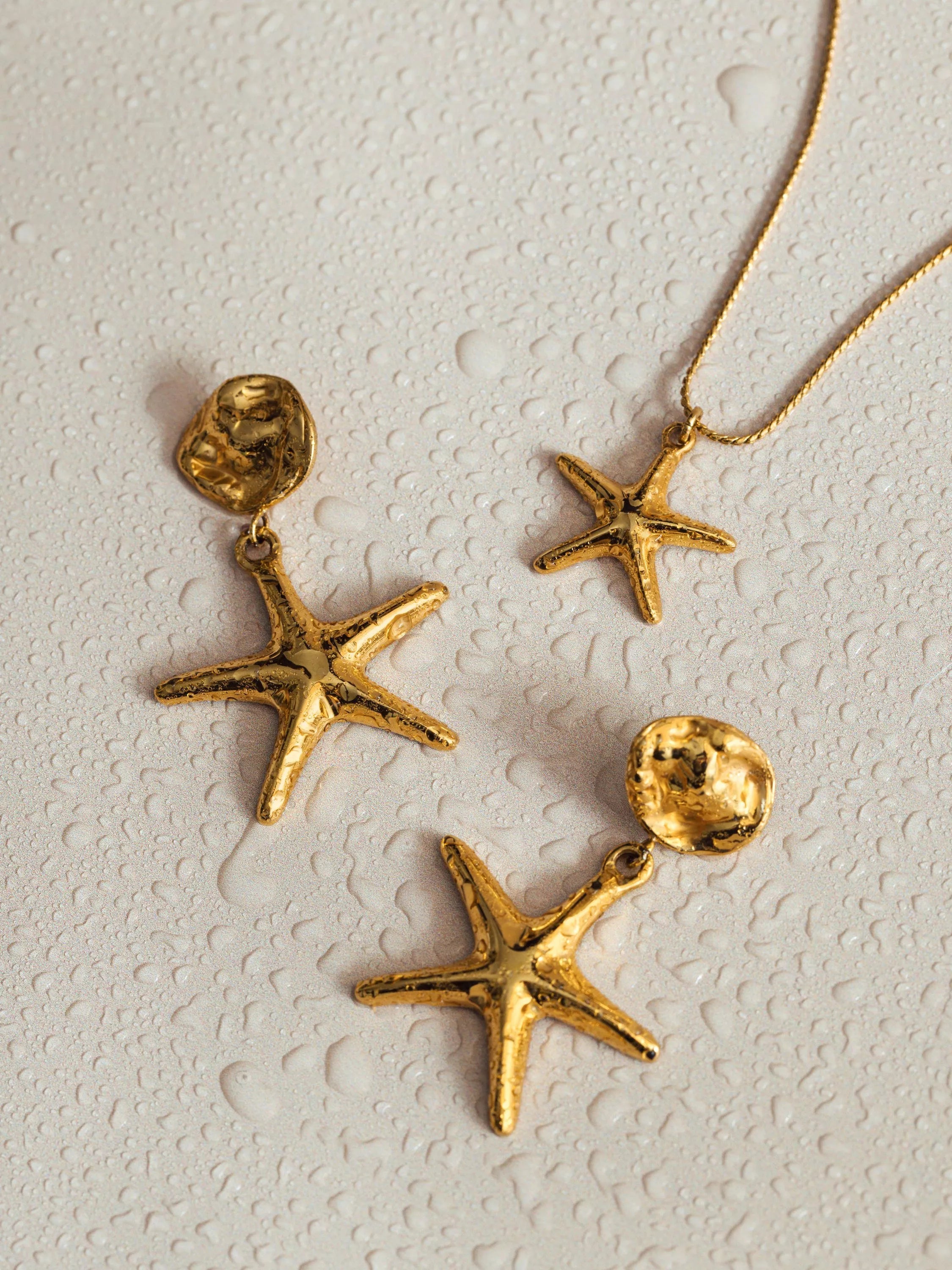 Orelia starfish drop earrings gold plated (British brand)