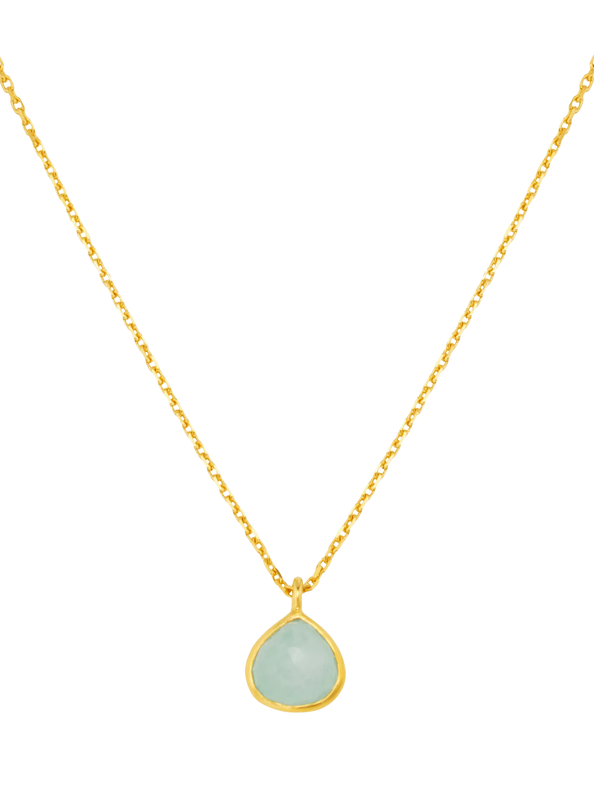Orelia Amazonite pendant necklace 18ct gold plated - British product