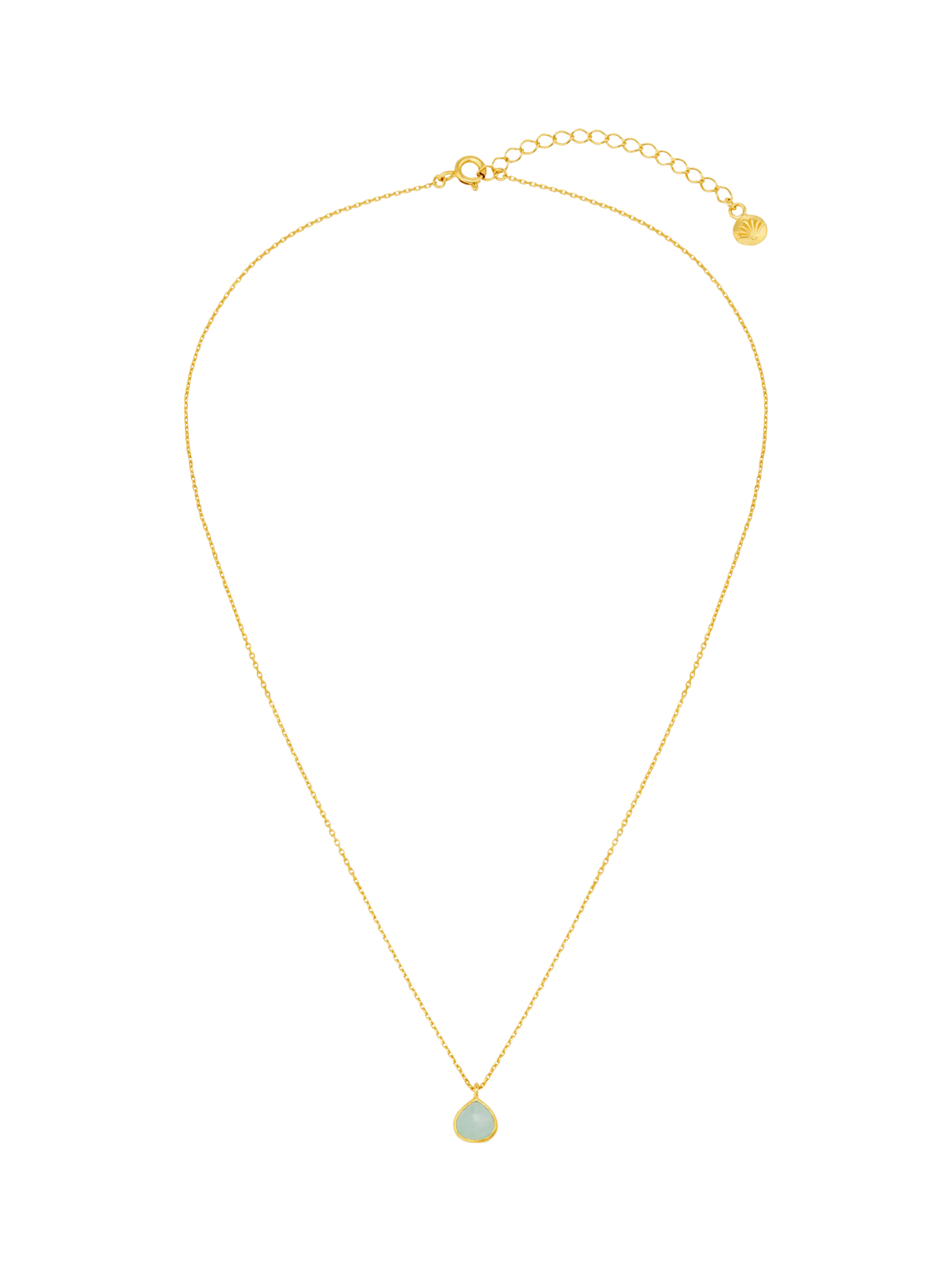 Orelia Amazonite pendant necklace 18ct gold plated - British product