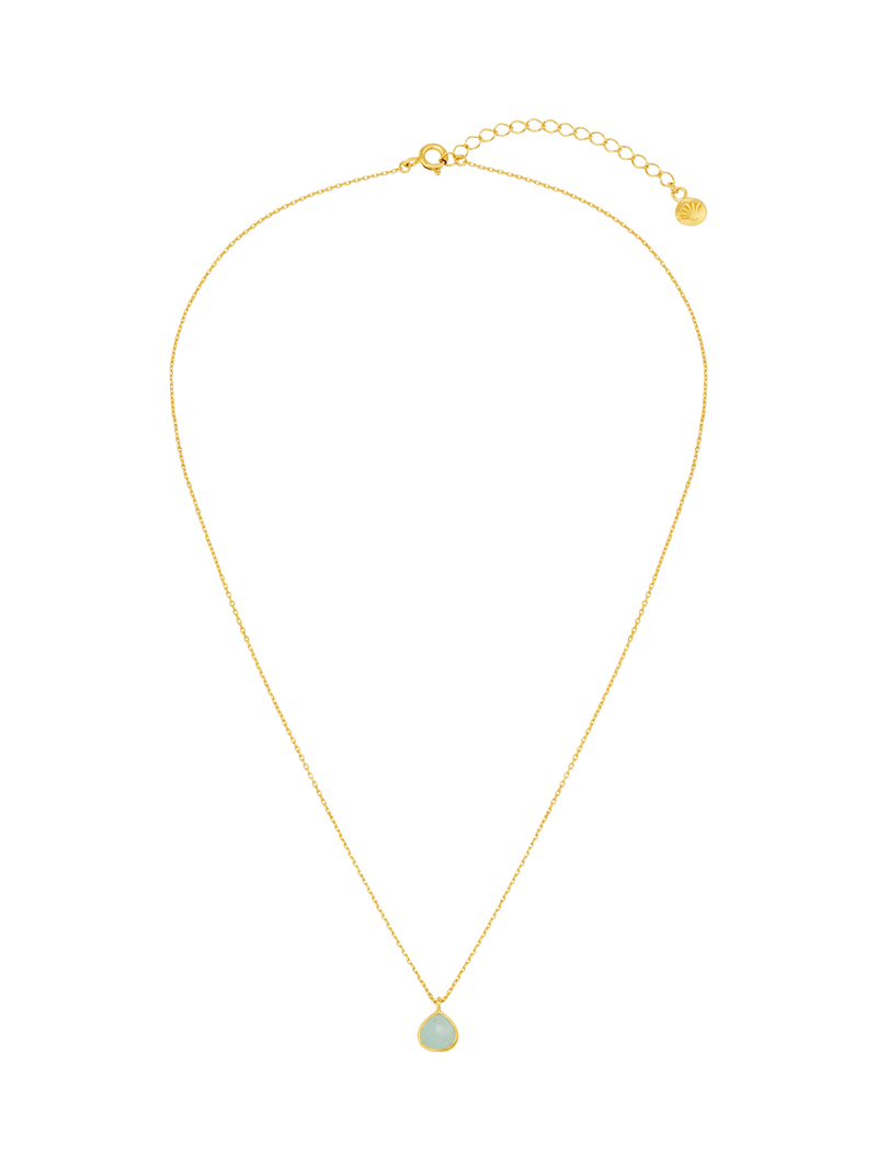 Orelia Amazonite pendant necklace 18ct gold plated - British product