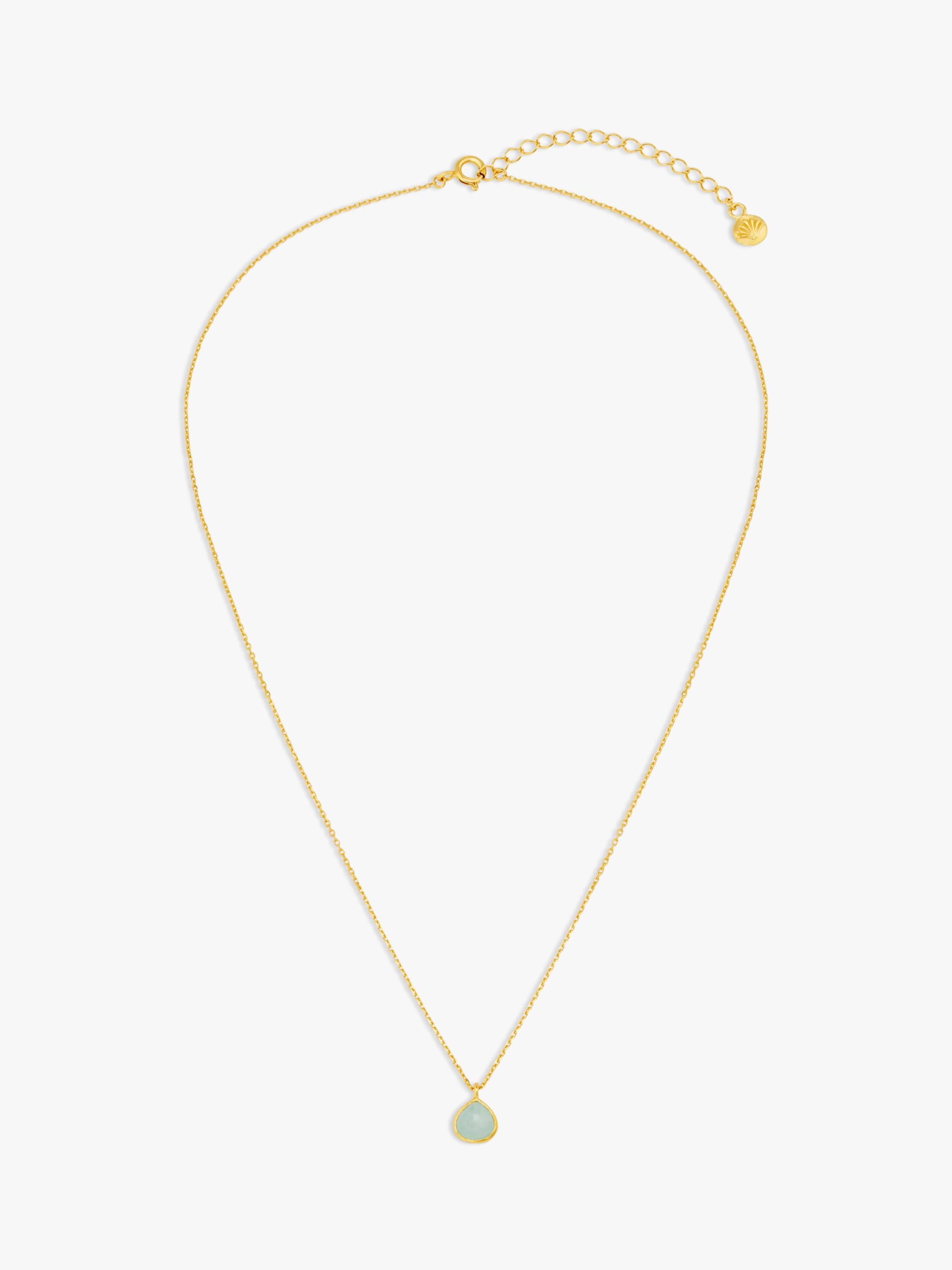 Orelia Amazonite pendant necklace 18ct gold plated - British product