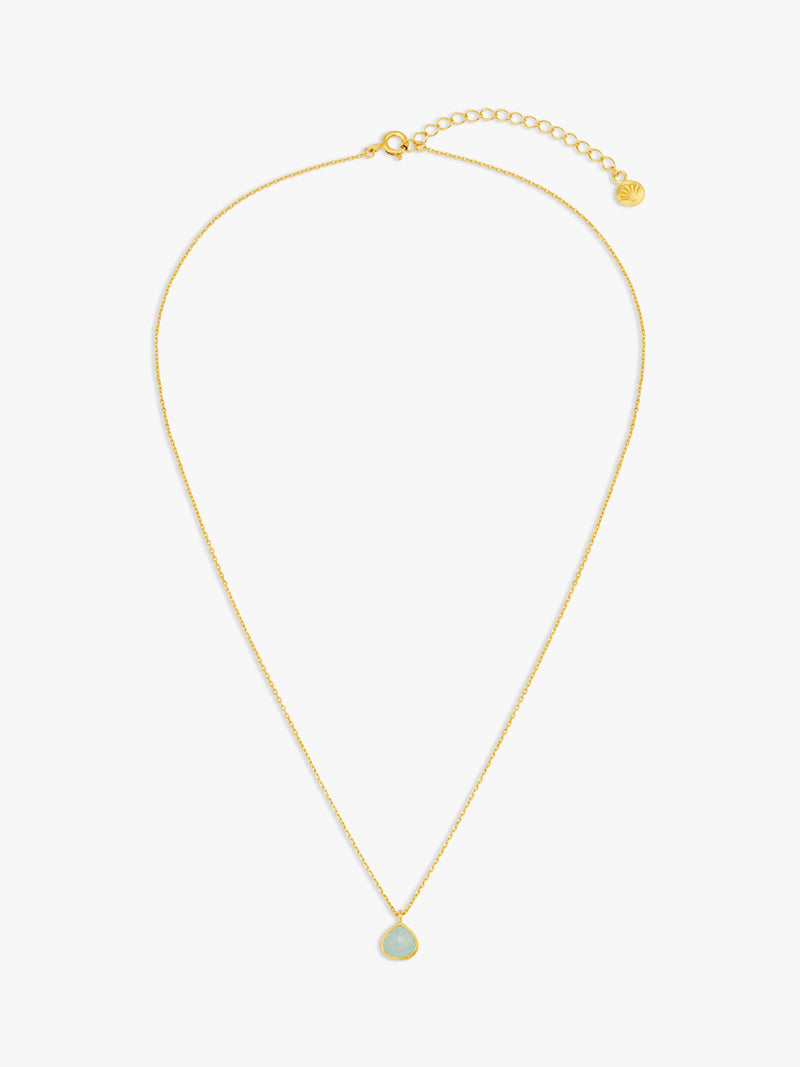Orelia Amazonite pendant necklace 18ct gold plated - British product