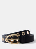 Mint Velvet leather belt black eyelets, imported from the UK