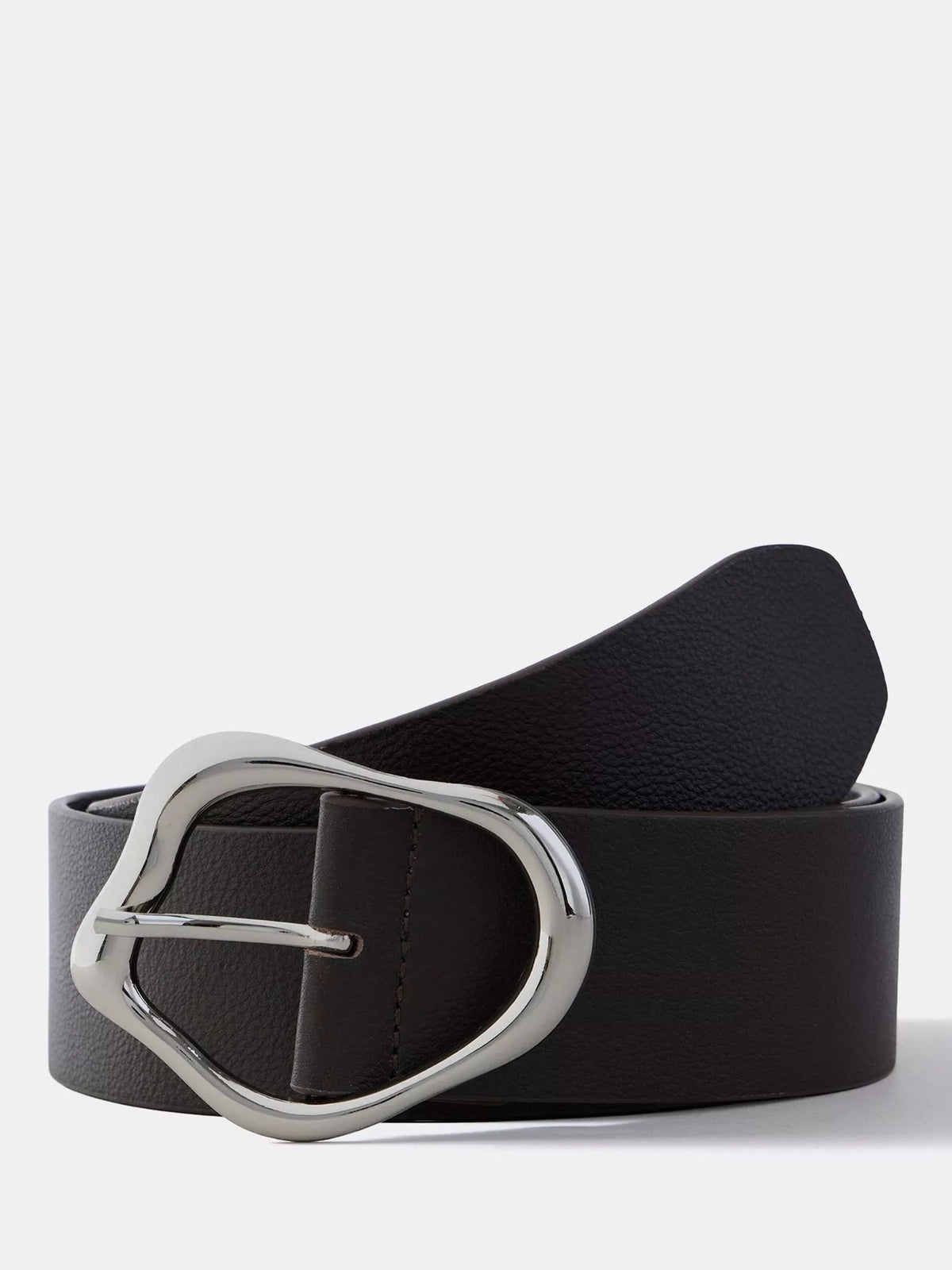 Mint Velvet wide pure leather belt brown, imported from the UK