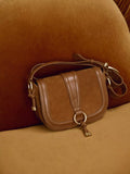 Mint Velvet tan brown suede saddle bag crossbody - British product