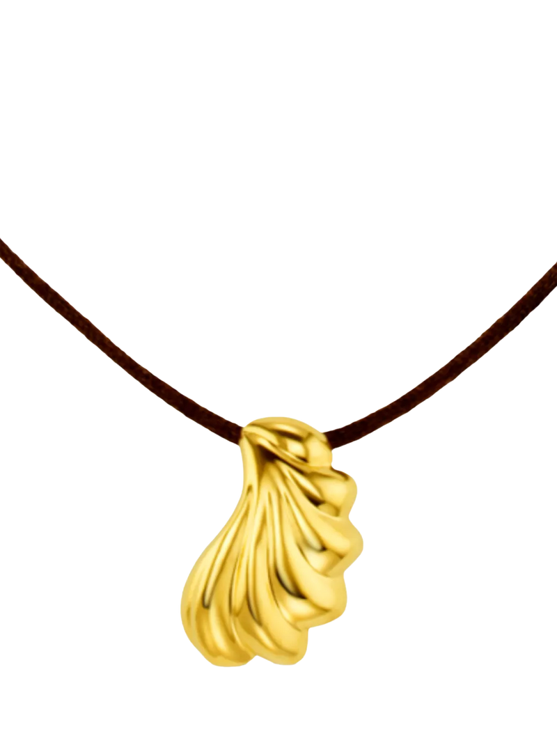 Orelia waterproof shell pendant necklace brown gold, imported from the UK