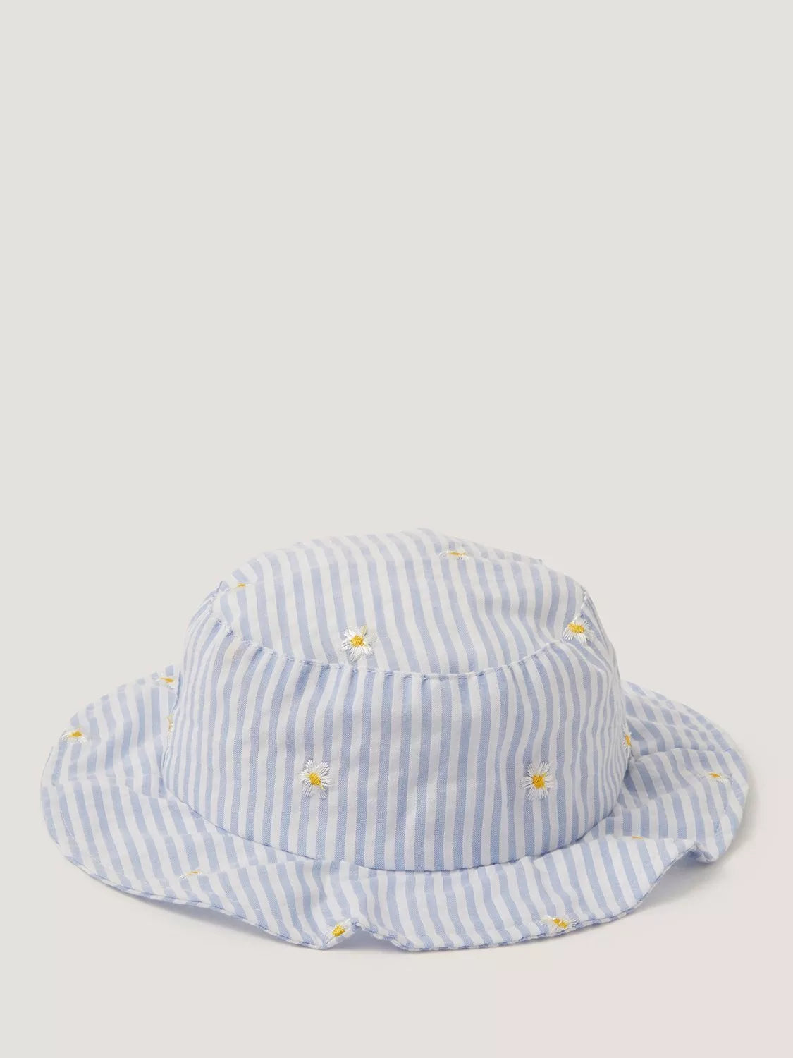 Monsoon baby striped bow bucket hat blue, imported from the UK