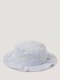 Monsoon baby striped bow bucket hat blue, imported from the UK